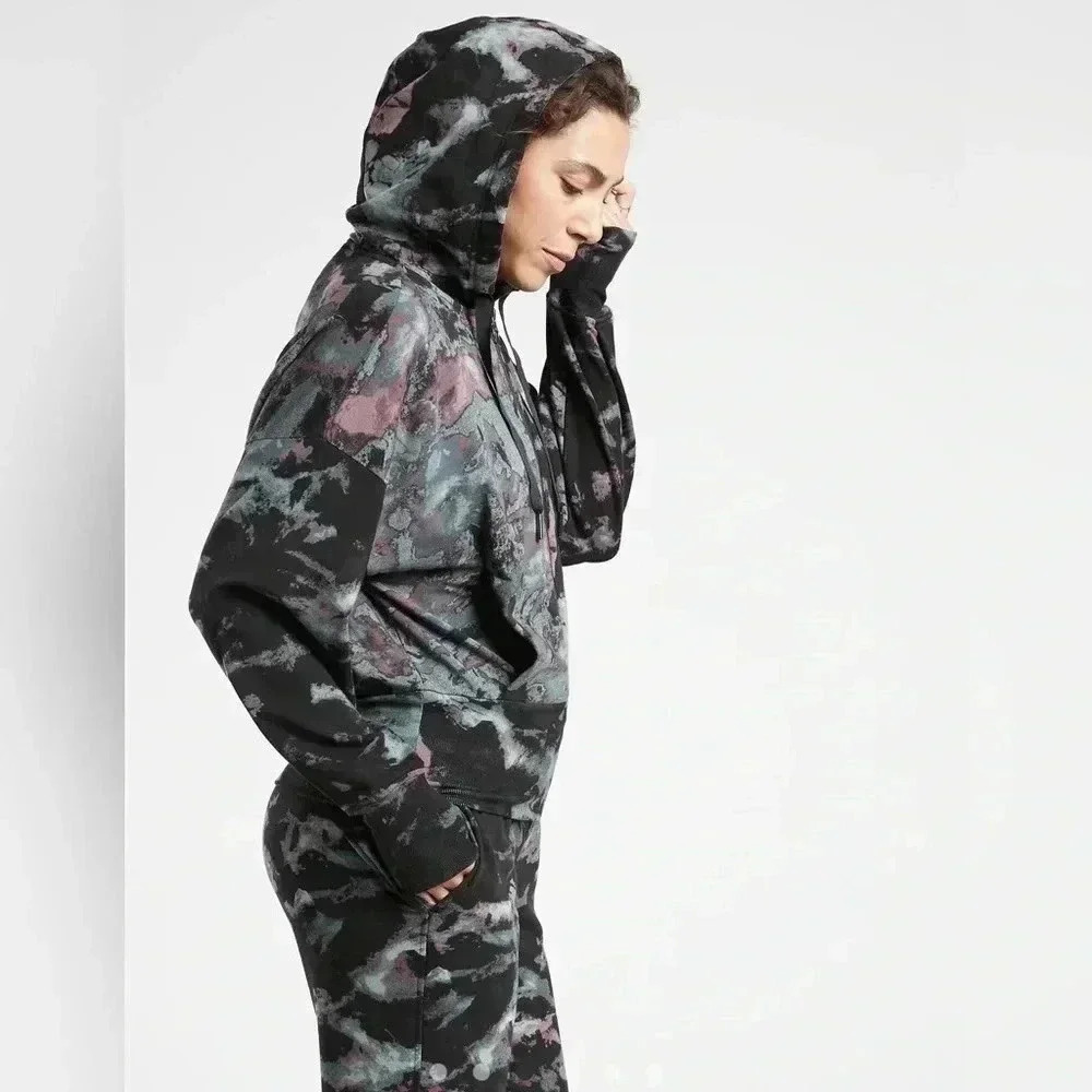 ATHLETA Balance Hoodie Full Zip  Printed Size Medium